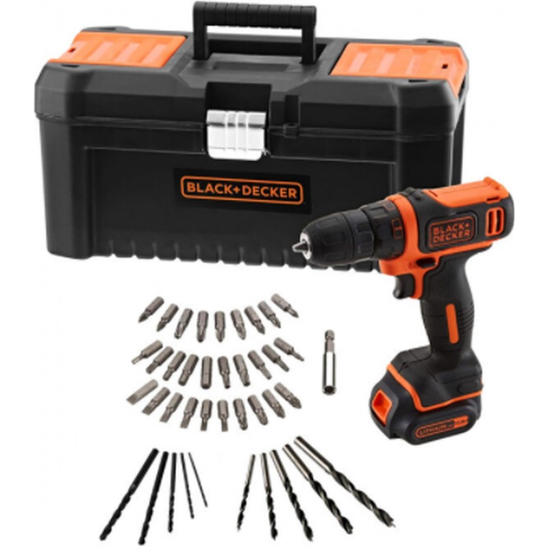 Black & Decker BDCDD121KA Aku vrtačka 10,8 V, 1x aku 1,5 Ah, kufr + sada příslušenství Black & Decker BDCDD121KA Aku vrtačka 10,8 V, 1x aku 1,5 Ah, kufr + sada příslušenství