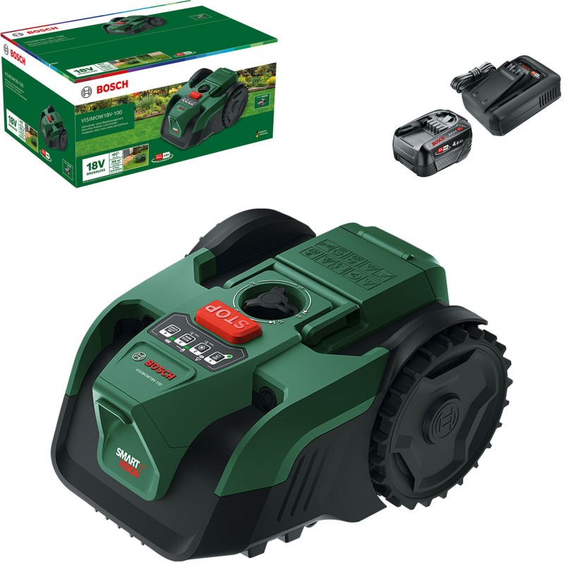 BOSCH VISIMOW18V-100 Aku robotická sekačka na trávu, 1x 4,0Ah 06008E1000