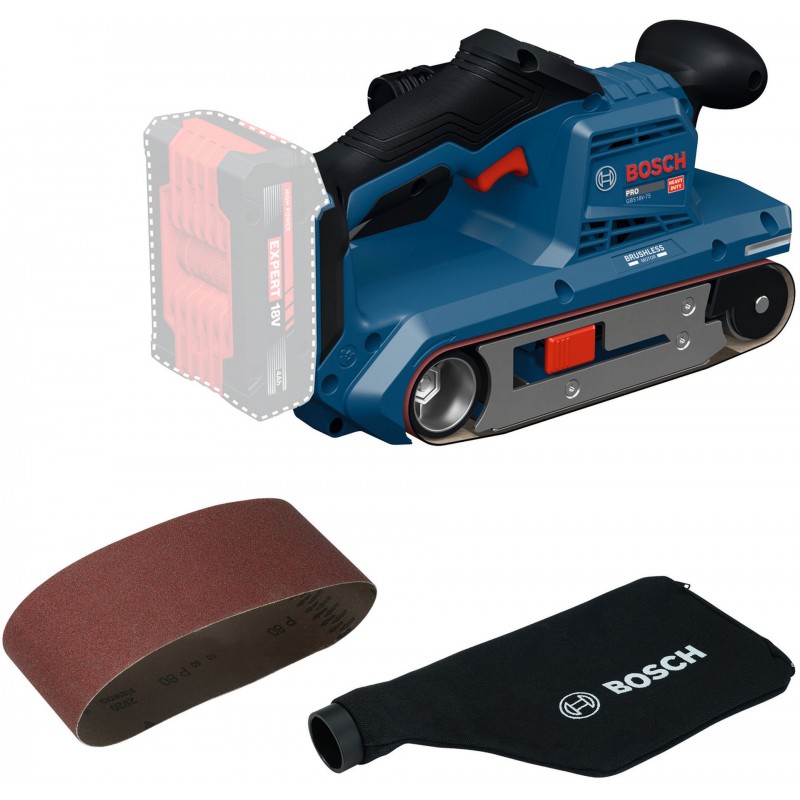 BOSCH GBS18V-75 PROFESSIONAL Pásová bruska, L-BOXX 06012C2001 BOSCH GBS18V-75 PROFESSIONAL Pásová bruska, L-BOXX 06012C2001