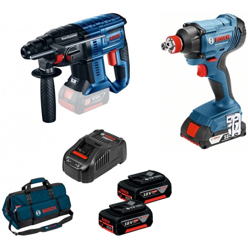 BOSCH GDX 180-Li Professional Aku rázový utahovák + GBH 180-Li Professional Aku vrtací kladivo 06019G5221