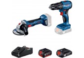 BOSCH Sada: GSB 185-Li + GWS 180 + GBA 18V 2.0Ah + GBA 18V 4.0Ah + GAL 18V-40 06019H9026