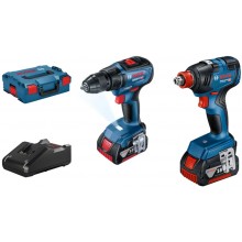 BOSCH Sada: GDX 18V-200 + GSR 18V-50+ 2× GBA 18V 4.0Ah + GAL 18V-40 v L-BOXXu 06019J2220