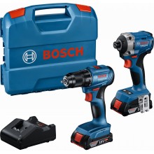 BOSCH GDR 18V-215 + GSR 185-LI (2xGBA 18V 2.0Ah; GAL 18V-20; kufr) 06019N2023