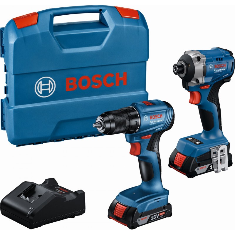 BOSCH GDR 18V-215 + GSR 185-LI (2xGBA 18V 2.0Ah; GAL 18V-20; kufr) 06019N2023 BOSCH GDR 18V-215 + GSR 185-LI (2xGBA 18V 2.0Ah; GAL 18V-20; kufr) 06019N2023