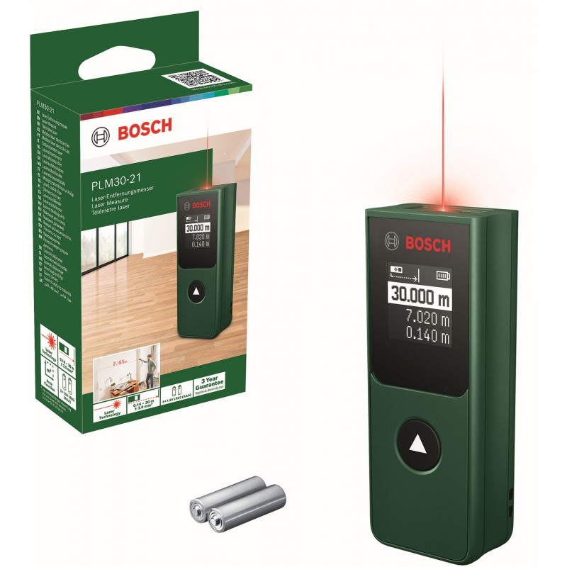 BOSCH PLM30-21 Digitální laserový dálkoměr 0603672K00 BOSCH PLM30-21 Digitální laserový dálkoměr 0603672K00