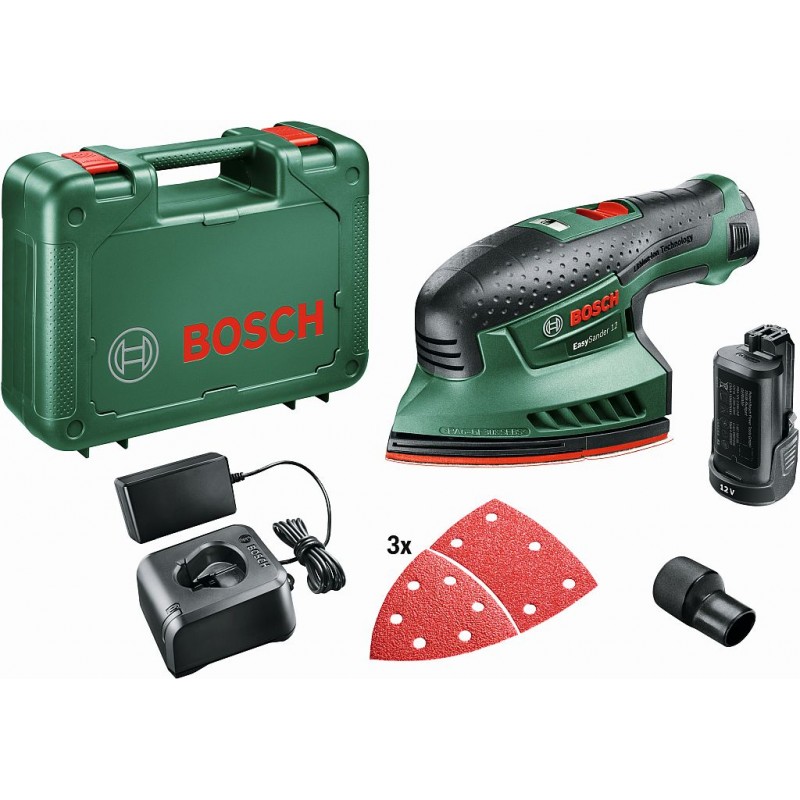 BOSCH EasySander 12 Akumulátorová multibruska, 2x2,0 Ah 060397690A