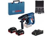 BOSCH Profesionální sada: GBH 180-LI + 11dílná sada vrtáků SDS plus + 2× GBA 18V 4.0Ah 0615990M33