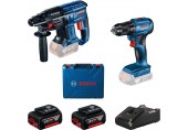 BOSCH Kombinovaná sada: GSR 185-LI + GBH 180-LI + 2× akumulátor 4,0 Ah 0615990N20