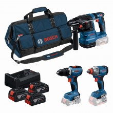 BOSCH GSR+GDX+GBH+3x5,0Ah+GAL 12V/18V-80 Professional sada 3ks 18V nářadí 0615A50093