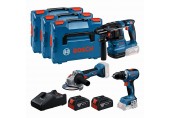BOSCH GSR+GBH+GWS+2xGBA 5.0 Ah+GAL 18V-40 Professional sada 3ks 18V nářadí 0615A5009G