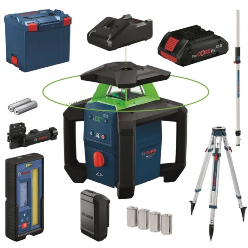 BOSCH GRL18V-4-34CVG+BT170+GR240 PROFESSIONAL Stavební rotační laser, 1x 4,0Ah 0615A500DH
