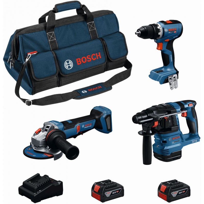 BOSCH PROFESSIONAL GBH + GSR + GWS + 2x5,0Ah 0615A500FL BOSCH PROFESSIONAL GBH + GSR + GWS + 2x5,0Ah 0615A500FL