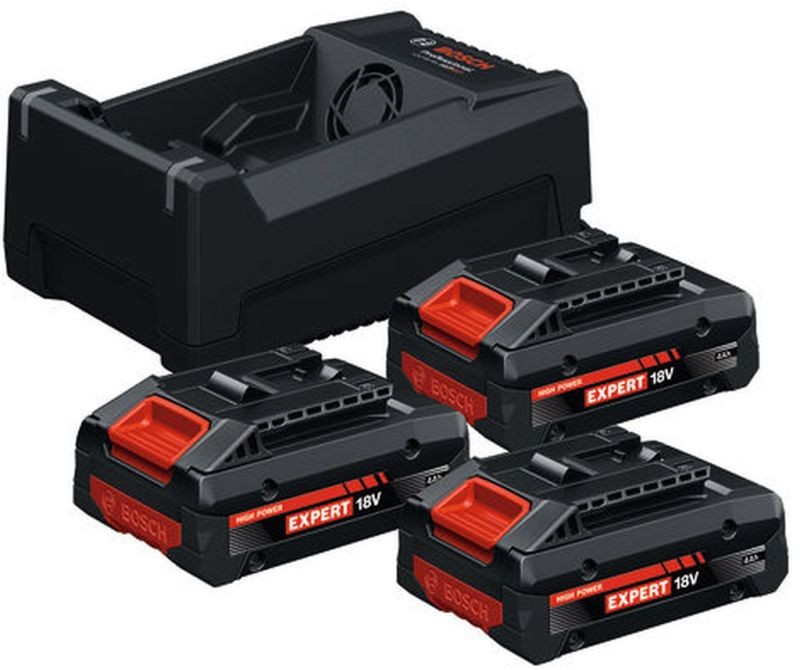 BOSCH PROFESSIONAL Starter Set 3x EXBA18V-40 + GAL12V/18V-80 0615V0005X