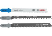BOSCH Sada pilových plátků pro přímočaré pily Wood and Metal, 3 ks 2607012076