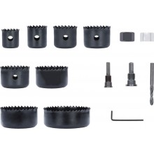 BOSCH Sada děrovek s adaptérem a pilotním vrtákem na dřevo a sádrokarton 2608594504