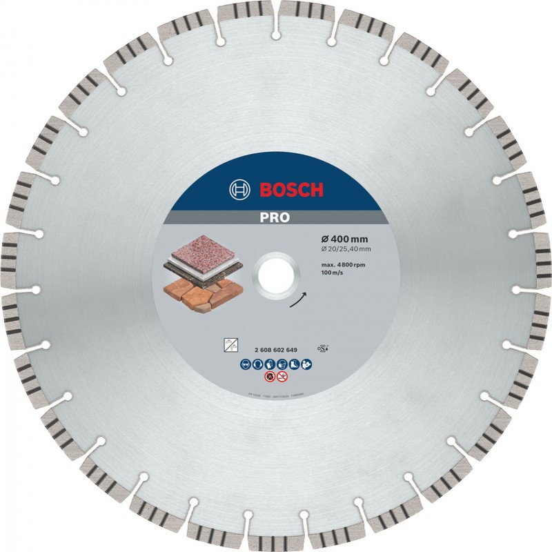 BOSCH Diamantový dělicí kotouč Best for Stone 400 x 20,00+25,40 x 3,2 x 12 mm 2608602649
