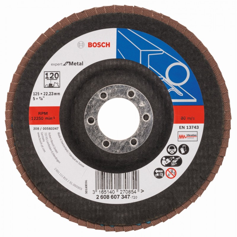 BOSCH Expert for Metal Lamelový brusný kotouč X551, 125x22,23mm, 120, 2608607347