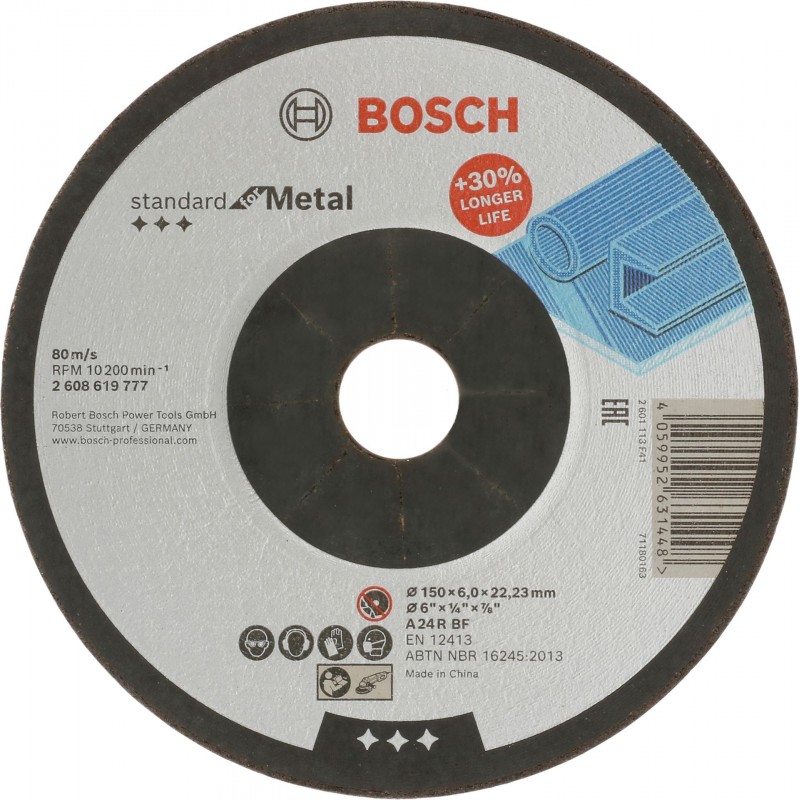 BOSCH Hrubovací kotouč PRO Metal, 150 × 6 × 22,23 mm 2608619777