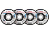 BOSCH Sada lamelových brusných kotoučů X451, 115×22,23 mm, G40; 60; 80; 120, T29 608626159