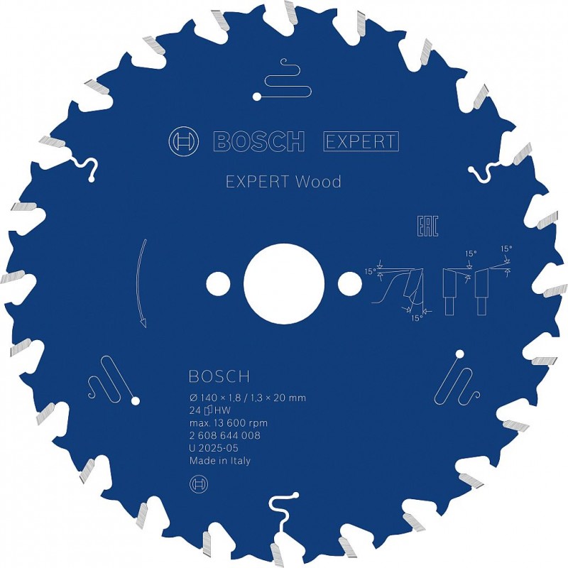 BOSCH Pilový kotouč EXPERT Wood, 140 × 1,8/1,3 × 20 mm, T24 2608644008 BOSCH Pilový kotouč EXPERT Wood, 140 × 1,8/1,3 × 20 mm, T24 2608644008