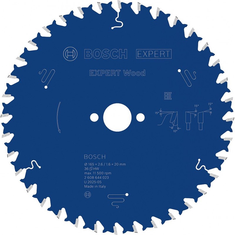 BOSCH Pilový kotouč EXPERT Wood, 165 × 2,6/1,6 × 20 mm, T36 2608644023