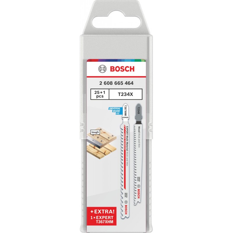 BOSCH Pilové plátky pro přímočaré pily T234X a EXPERT T367XHM, 26 ks 2608665464