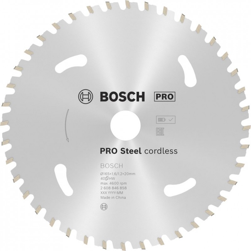 BOSCH PRO Steel cordless Pilový kotouč, 165 × 1,6 × 20 mm 2608846858 BOSCH PRO Steel cordless Pilový kotouč, 165 × 1,6 × 20 mm 2608846858