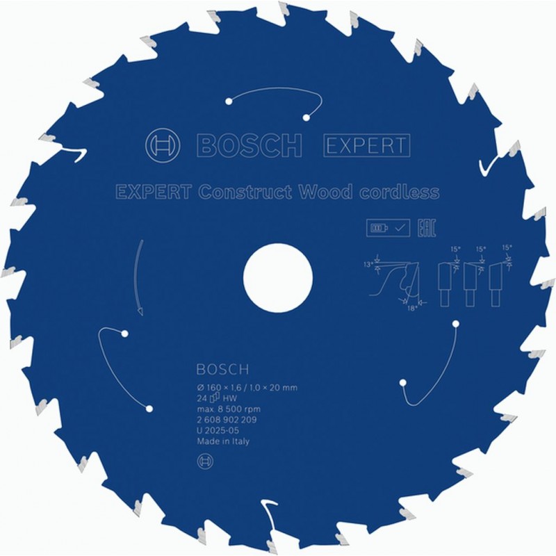 BOSCH EXPERT Construct Wood cordless Pilový kotouč, 160 × 1,6/1 × 20 mm, T24 2608902209 BOSCH EXPERT Construct Wood cordless Pilový kotouč, 160 × 1,6/1 × 20 mm, T24 2608902209