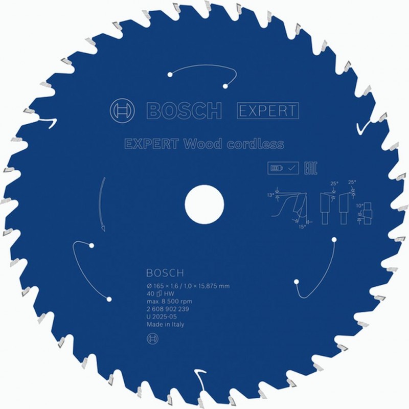 BOSCH EXPERT Wood cordless Pilový kotouč, 165 × 1,6/1 × 15,875 mm, T40 2608902239 BOSCH EXPERT Wood cordless Pilový kotouč, 165 × 1,6/1 × 15,875 mm, T40 2608902239