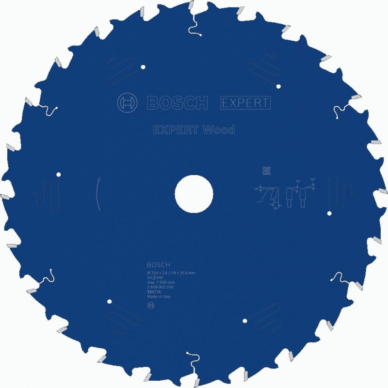 BOSCH EXPERT Wood Pilový kotouč, 254 × 2,6/1,8 × 25,4 mm, T24 2608902240