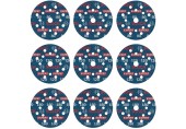 BOSCH 9dílná sada brusných kotoučů EXPERT O780 s fólií, 125 mm, G80/G120/G180 2608902407