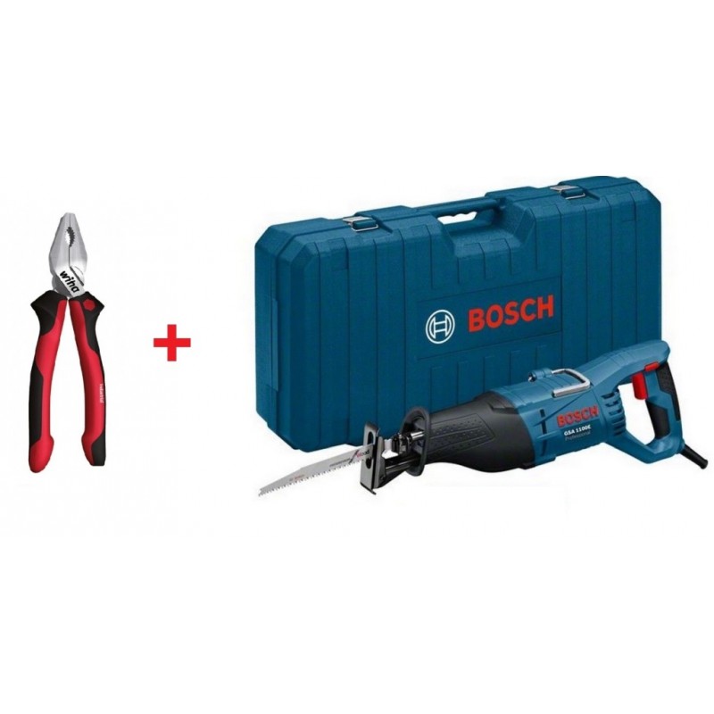 BOSCH GSA 1100 E Pila ocaska + kombinované kleště Wiha 0615990K32