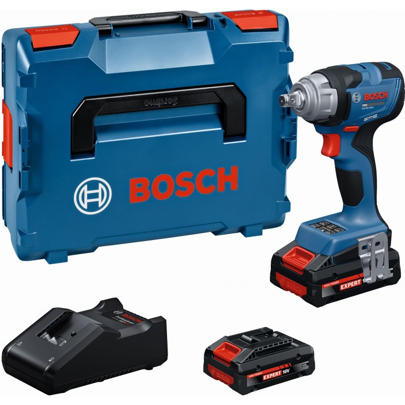 BOSCH GDS18V-330H PROFESSIONAL Akumulátorový Rázový utahovák, 2x5,0Ah, L-BOXX 06019L5203 BOSCH GDS18V-330H PROFESSIONAL Akumulátorový Rázový utahovák, 2x5,0Ah, L-BOXX 06019L5203