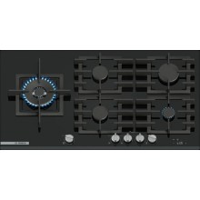 Bosch Serie 8 Plynová varná deska 90 cm Tvrzené sklo, Černá PRS9A6H40