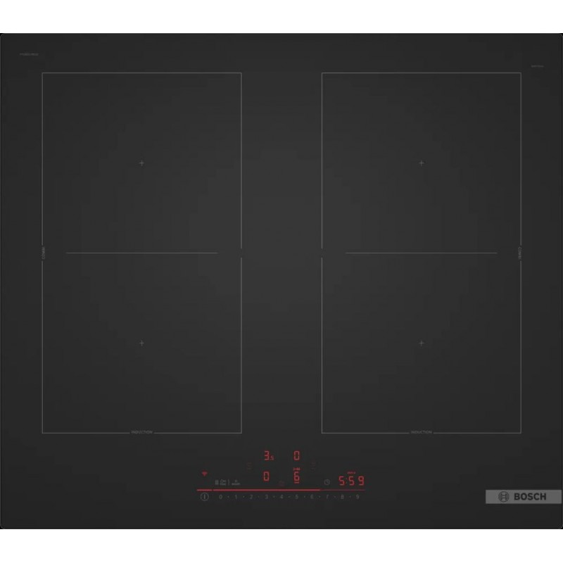 Bosch Serie 6 Indukční varná deska 60 cm černá mat., na prac. desku bez rámečku PVQ61CHB1E
