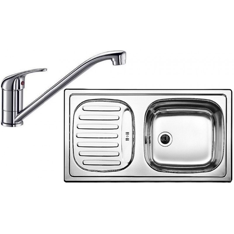 BLANCO set FLEX MINI dřez nerez 780 x 435 mm + DARAS baterie chrom