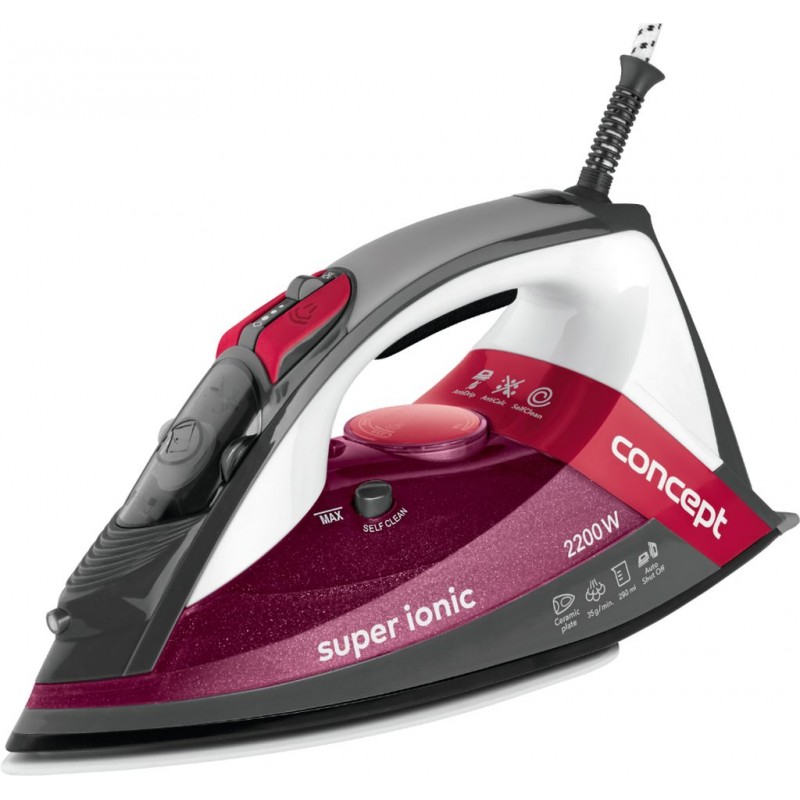 CONCEPT ZN-8110 Napařovací žehlička 2200 W SUPER IONIC s ionickou keramickou žehlicí plochou zn8110