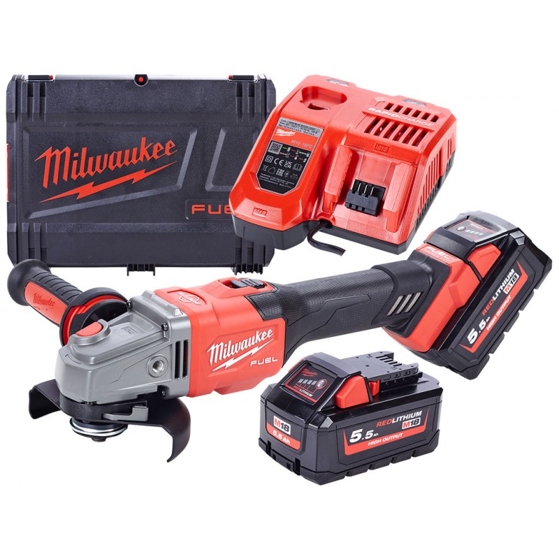 Milwaukee M18 FHSAG125XB-552X Aku úhlová bruska 125 mm 2x5.5 Ah, HD Box 4933471079 Milwaukee M18 FHSAG125XB-552X Aku úhlová bruska 125 mm 2x5.5 Ah, HD Box 4933471079