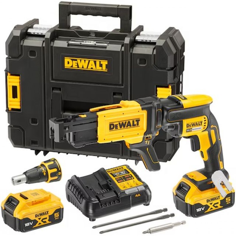 DeWALT DCF620P2K Aku šroubovák na sádrokarton (2x5,0Ah/18V) +DCF6202 zásobník na vruty
