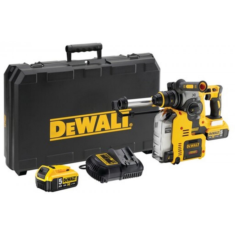 DeWALT DCH275P2 Aku kombinované kladivo SDS-Plus XR (2,1J/18V/2x5,0Ah) s odsáváním DeWALT DCH275P2 Aku kombinované kladivo SDS-Plus XR (2,1J/18V/2x5,0Ah) s odsáváním