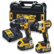 DeWALT DCK268P2T Sada aku nářadí: DCD791 + DCF887 (2x5,0Ah/18V) TSTAK kufr