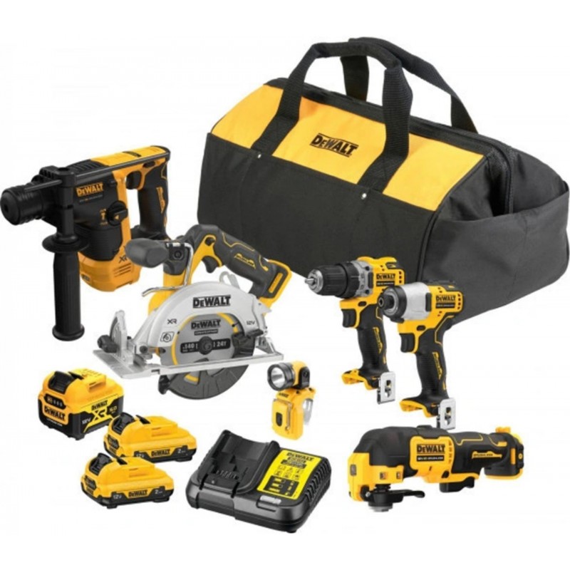 DeWALT DCK611P1D2 Kombo sada (DCD701+DCF801+DCS512+DCH072+DCS353+DCL510+ 1x5,0Ah + 2x 2,0Ah) Taška DeWALT DCK611P1D2 Kombo sada (DCD701+DCF801+DCS512+DCH072+DCS353+DCL510+ 1x5,0Ah + 2x 2,0Ah) Taška