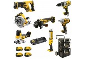 DeWALT DCK856P4 Aku combo sada nářadí 18 V - 7 druhů nářadí, 4x aku 5,0 Ah, 3x kufr+vozík