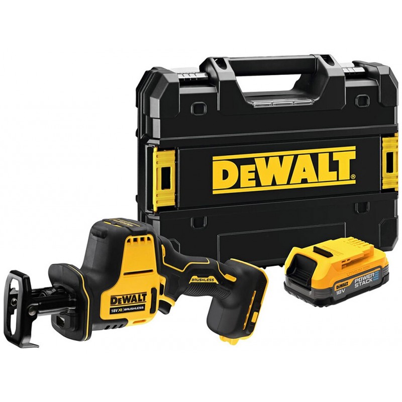 DeWALT DCS369E1T Aku pila ocaska XR (18V/1x1,7Ah Powerstack) bez nabíječky, kufr Tstak DeWALT DCS369E1T Aku pila ocaska XR (18V/1x1,7Ah Powerstack) bez nabíječky, kufr Tstak