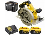 DeWALT DCS570P2 Aku kotoučová pila (Max. hloubka řezu 64m/184mm) XR(18V/2x5,0Ah/) Tstak