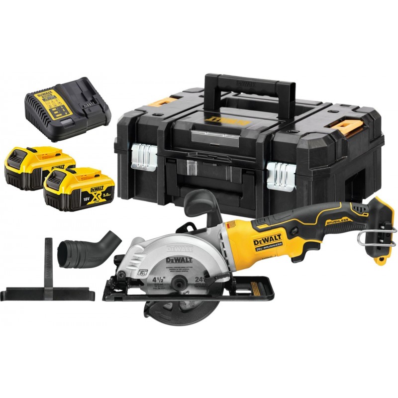 DeWALT DCS571P2 Aku kotoučová pila 115 mm (2x5,0Ah/18V) kufr Tstak