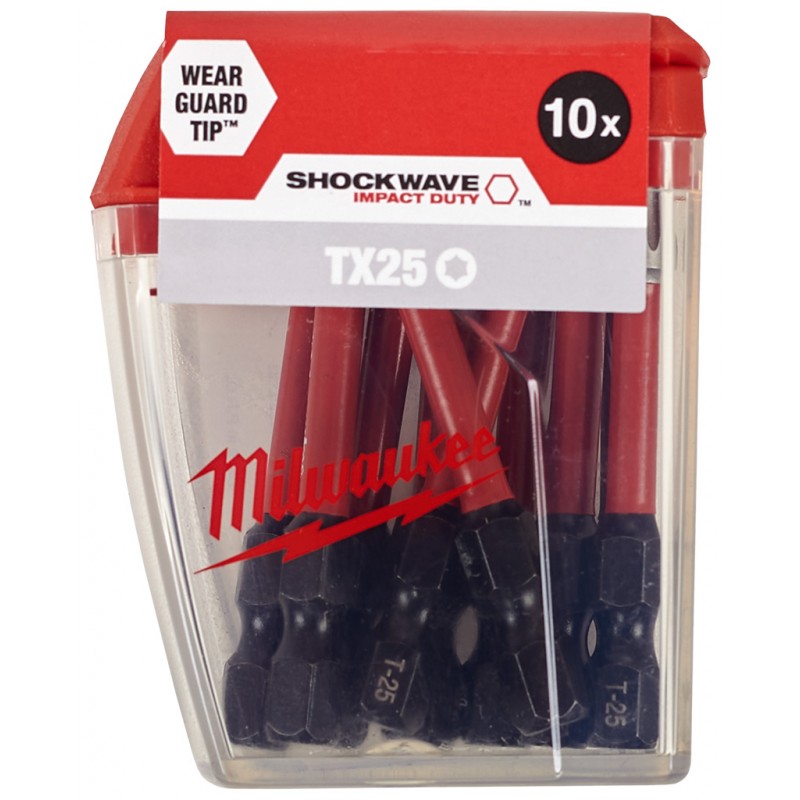 Milwaukee Shockwave Šroubovací bity TX25 50 mm – 10 ks 4932430882