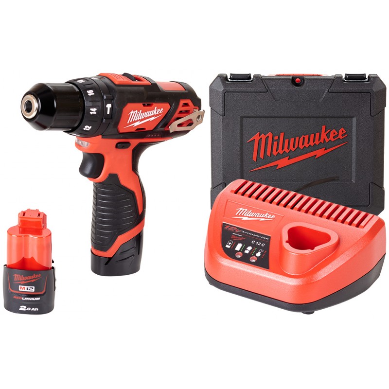 Milwaukee M12 BPD-202C Aku příklepová vrtačka (12V/2x2,0Ah) 4933441940