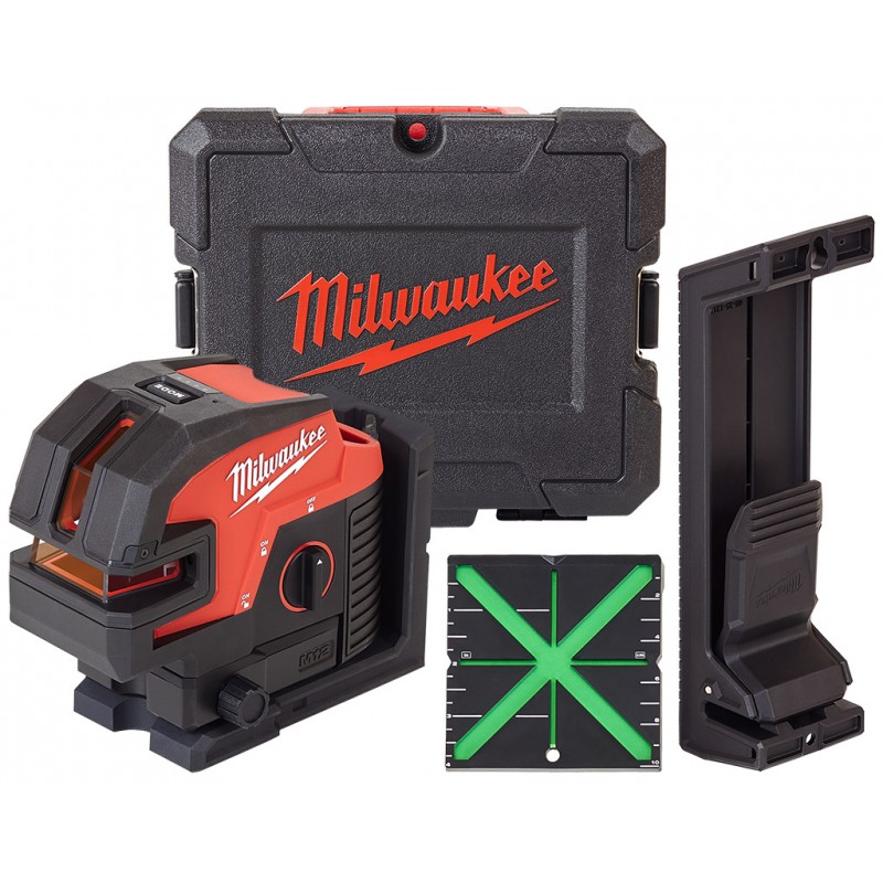 Milwaukee M12 CLL4P-0C Kombinovaný křížový liniový 4-bodový laser, bez aku, kufr 4933479202
