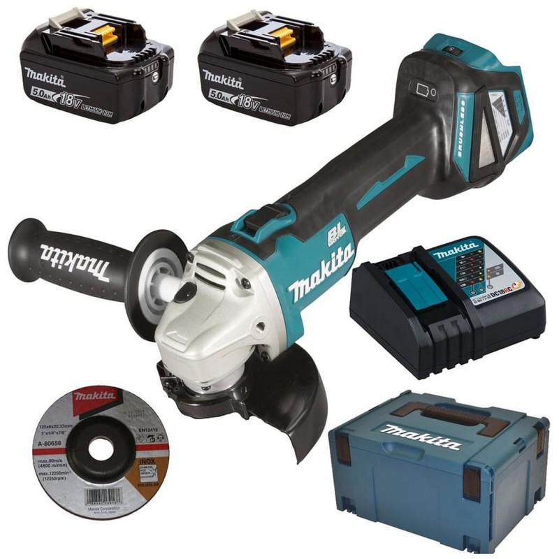 MAKITA DGA511RTJ Aku úhlová bruska s regulací 125mm Li-ion LXT (2x5,0Ah/18V) Makpac MAKITA DGA511RTJ Aku úhlová bruska s regulací 125mm Li-ion LXT (2x5,0Ah/18V) Makpac